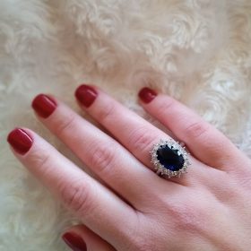 Δαχτυλίδι Royal από επιπλατινωμένο ασήμι 925 σε 5 διαφορετικά χρώματα πέτρας | Κωδικός: Ring018
